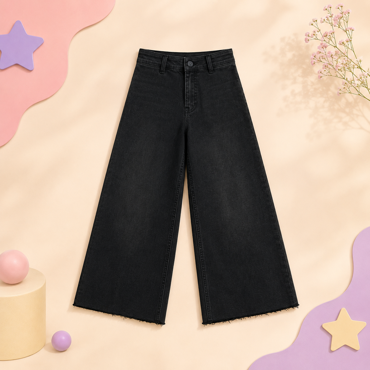 Midnight Wide-Leg Denim Jeans