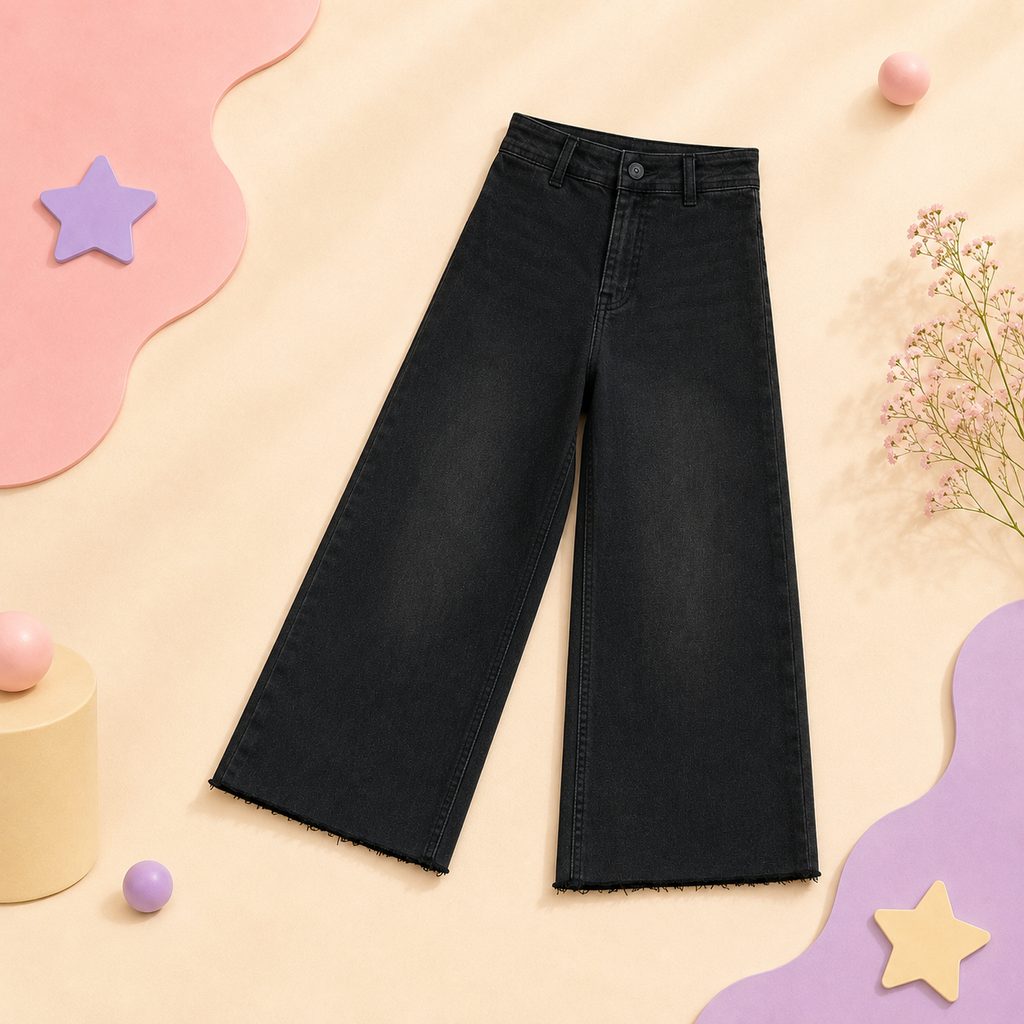Midnight Wide-Leg Denim Jeans