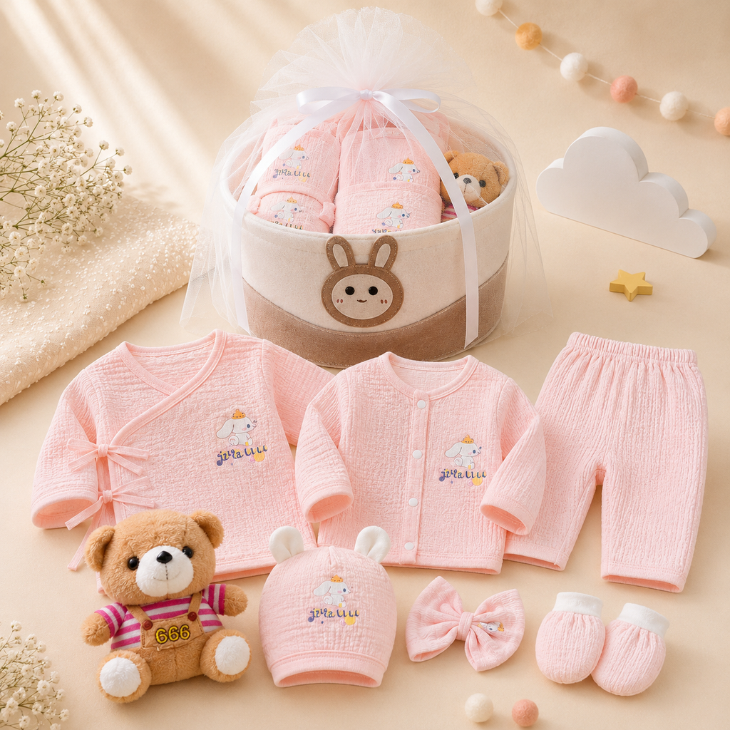 7-Piece Newborn Baby Set with Basket