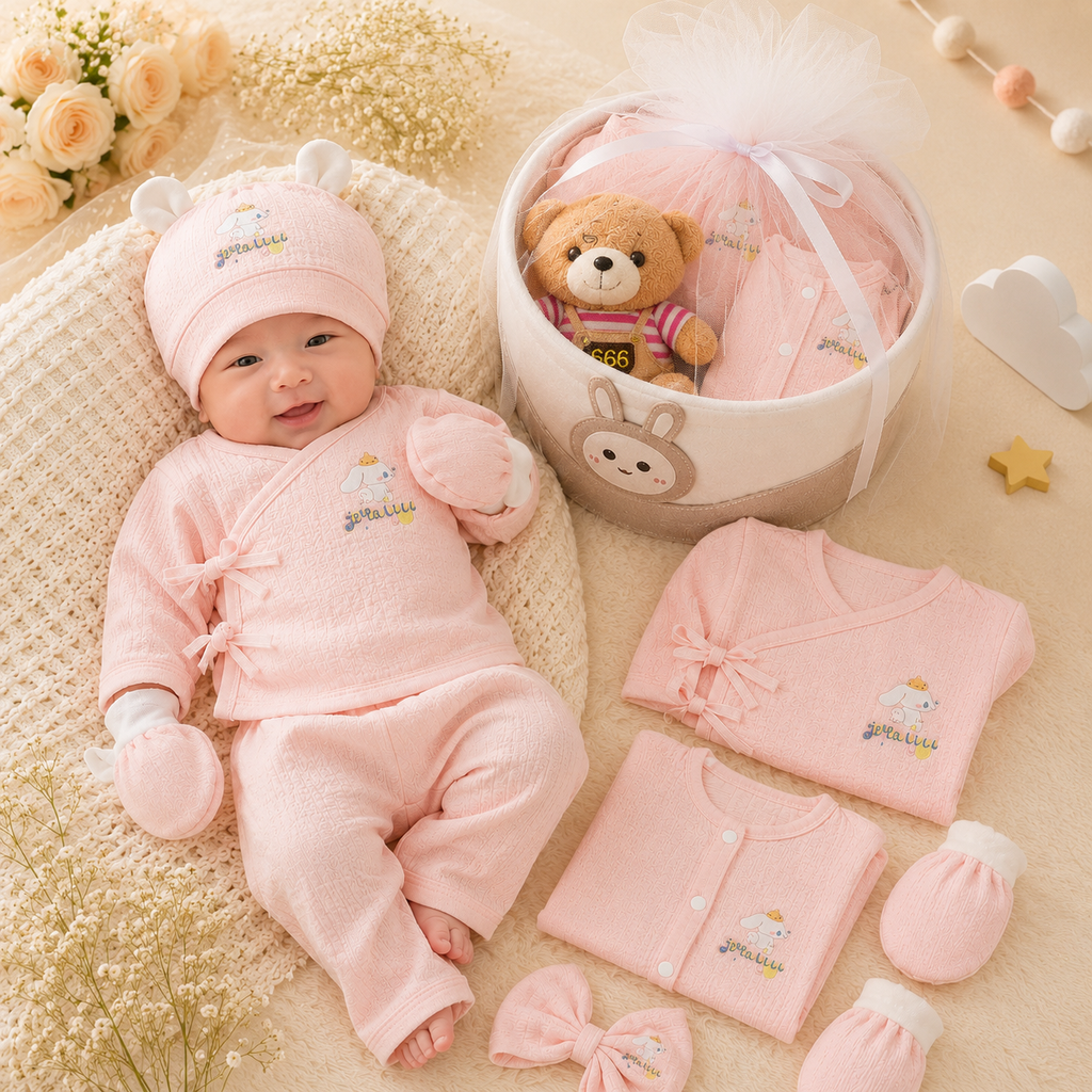 7-Piece Newborn Baby Set with Basket