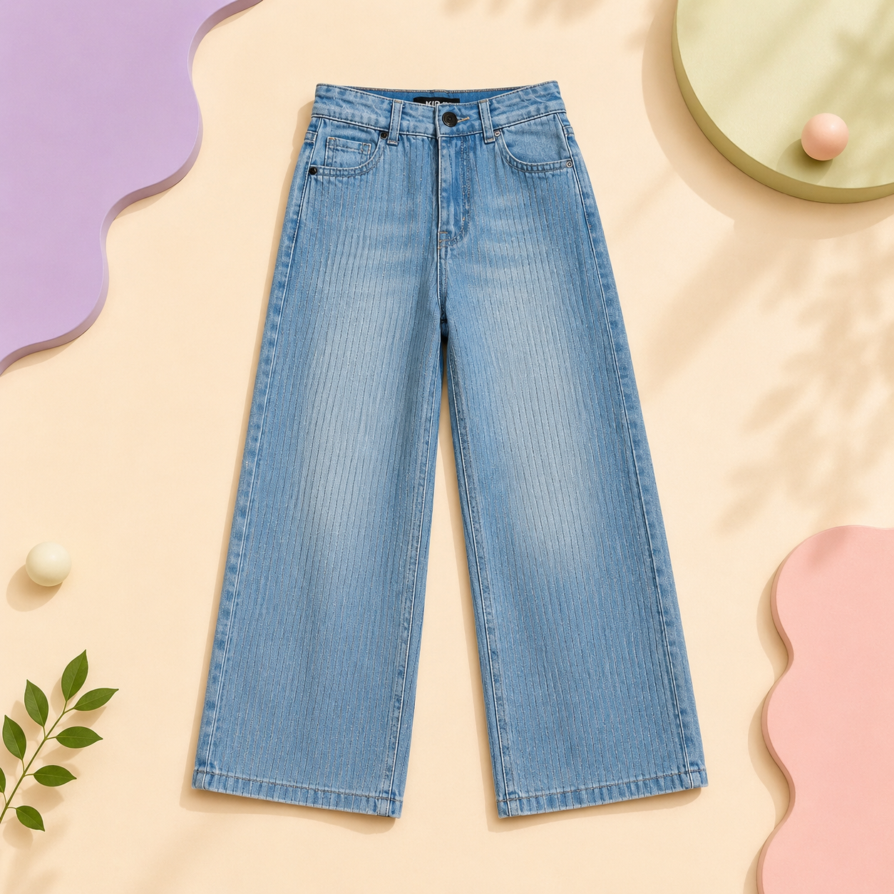 Pinstripe Denim Jeans