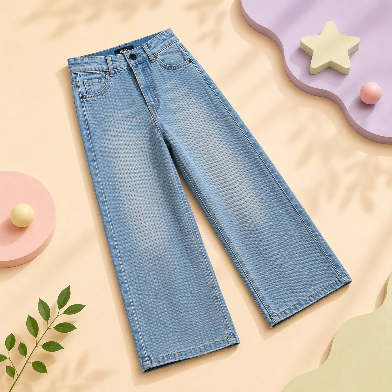 Pinstripe Denim Jeans