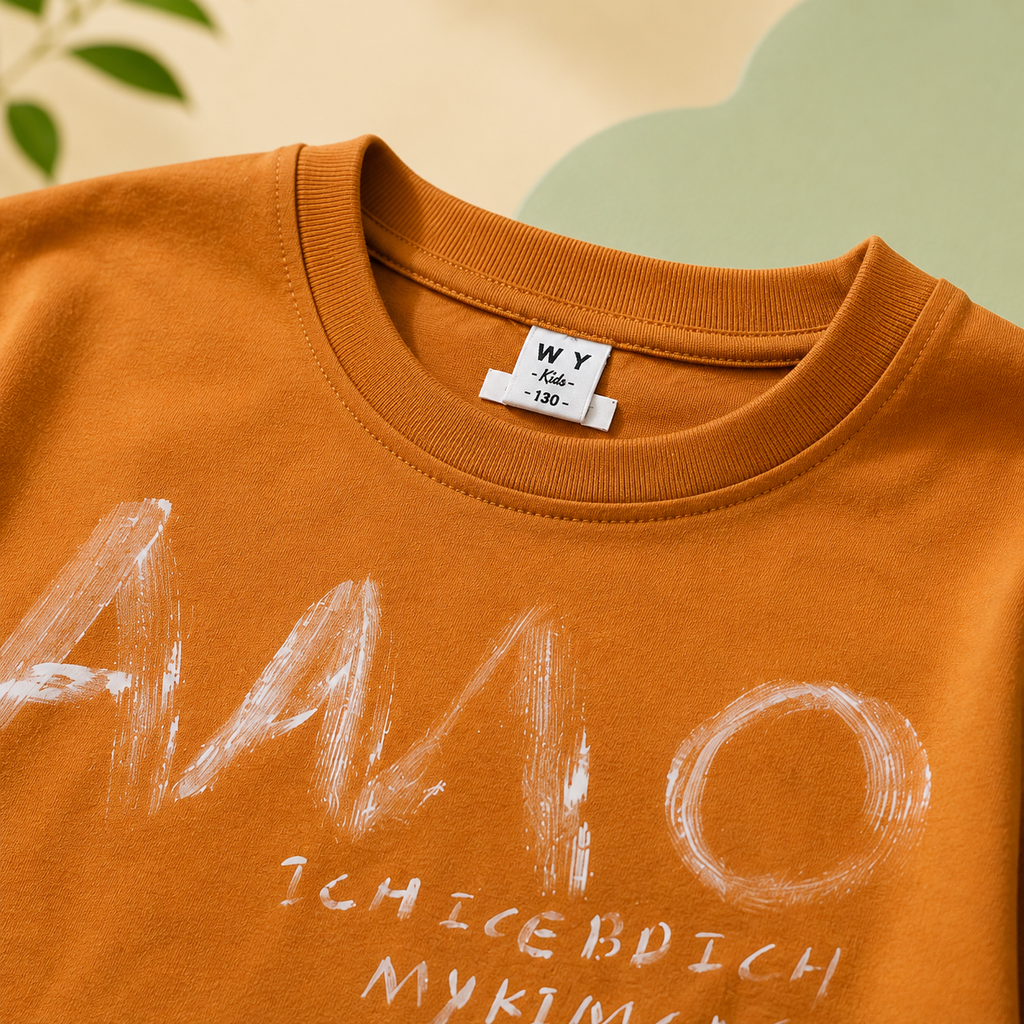 Rust Script Drop-Shoulder Tee