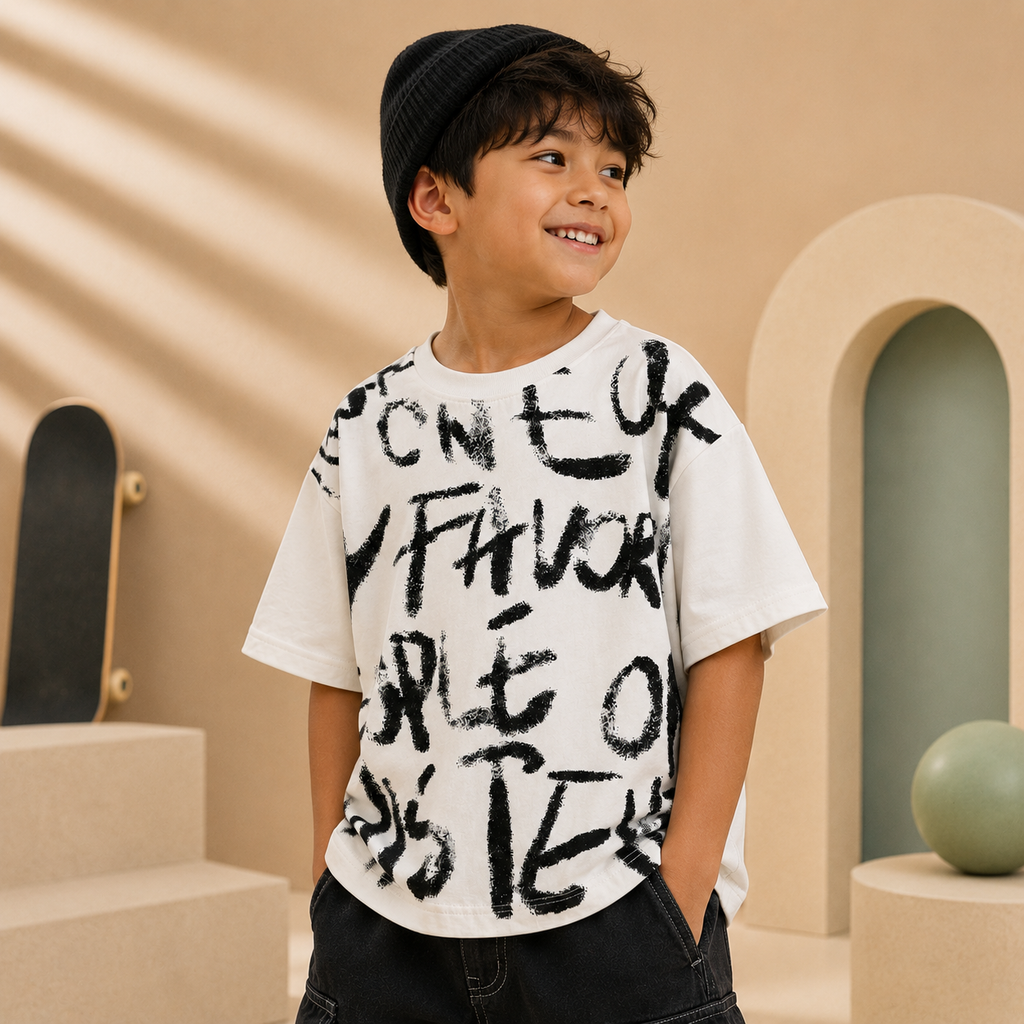 Urban Graffiti Drop Shoulder Tee