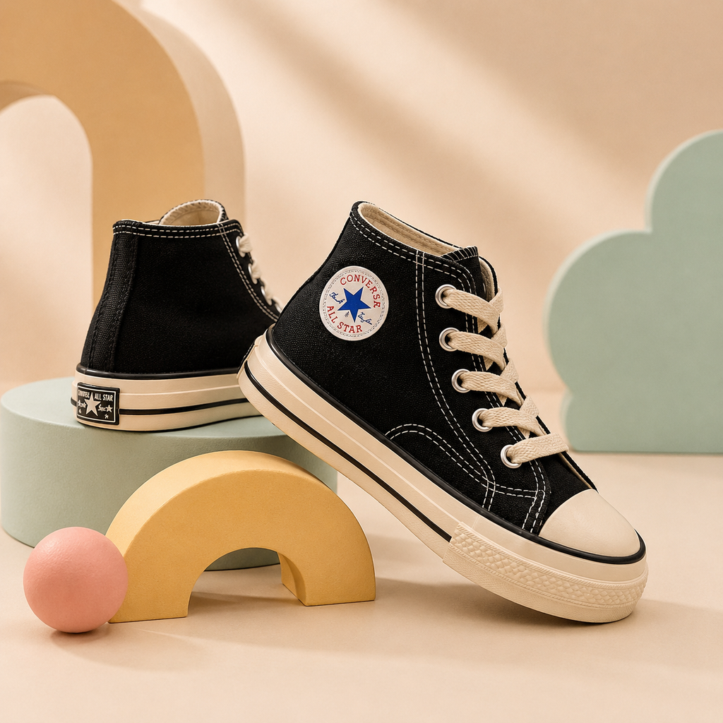 Classic Kids High-Top Canvas Sneakers