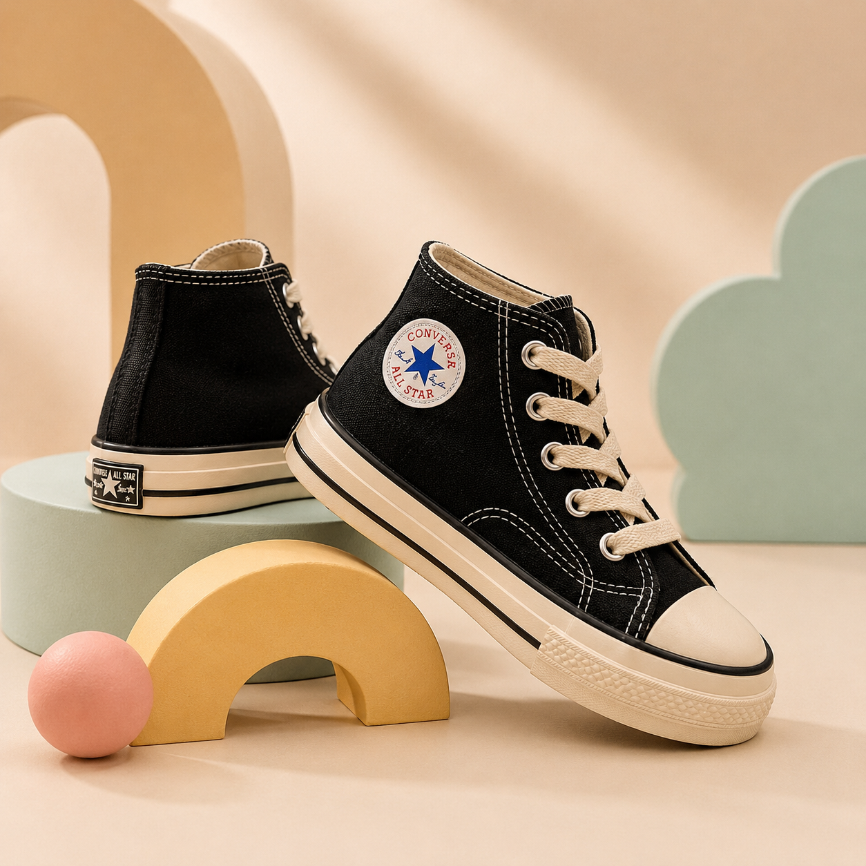 Classic Kids High-Top Canvas Sneakers