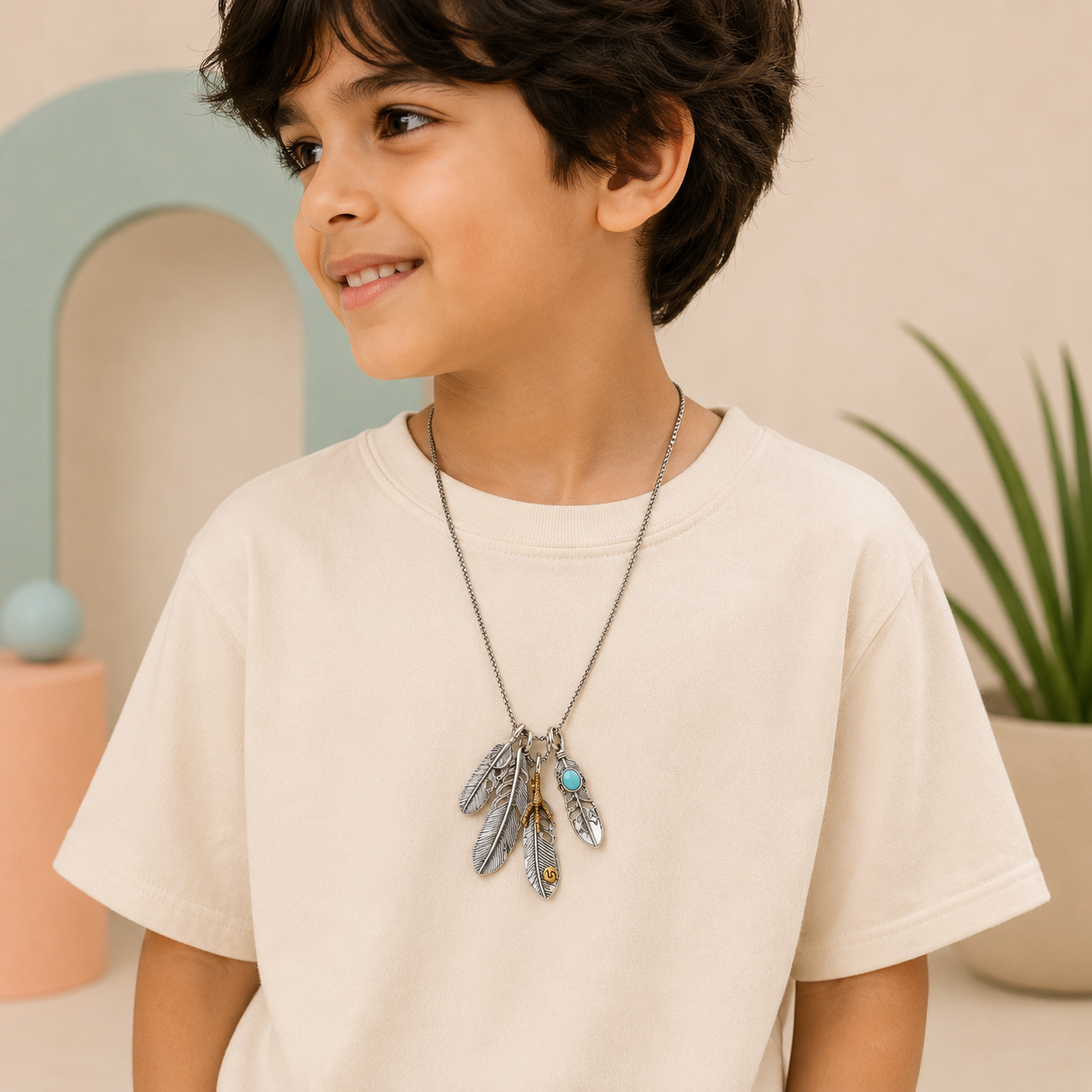 Feather Spirit Pendant Necklace