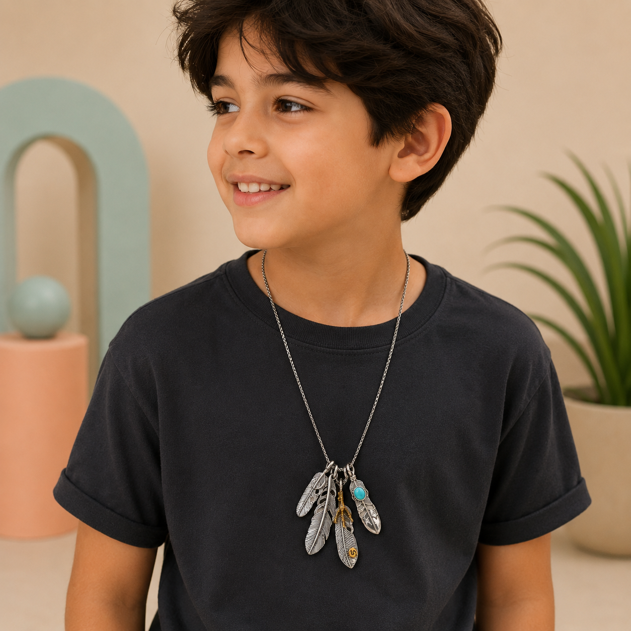 Feather Spirit Pendant Necklace