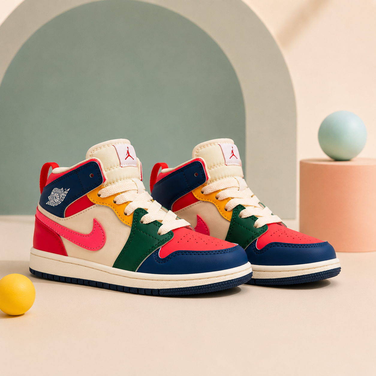 Colorblock High-Top Sneakers
