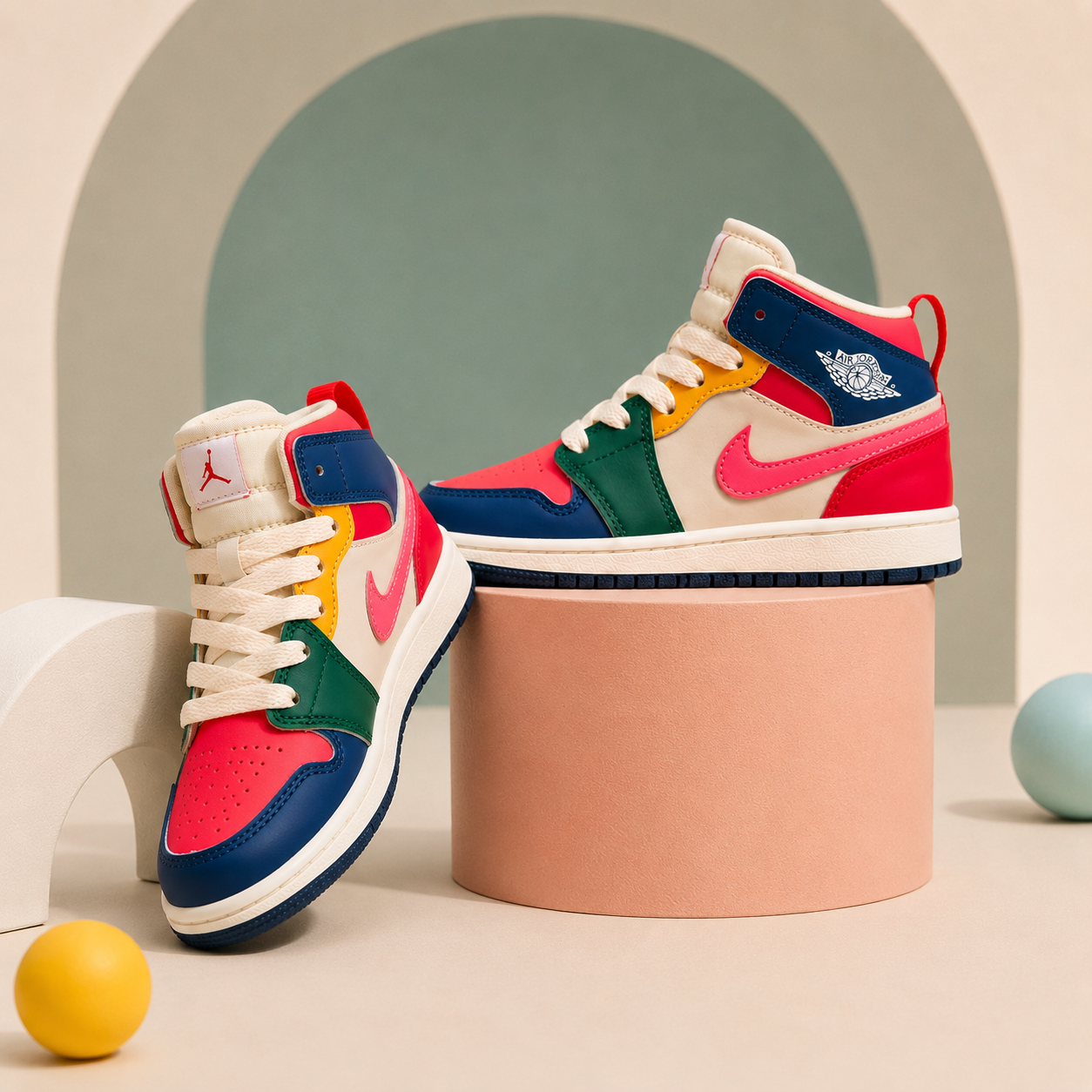 Colorblock High-Top Sneakers