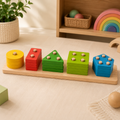 Wooden Shape Sorting & Stacking Board