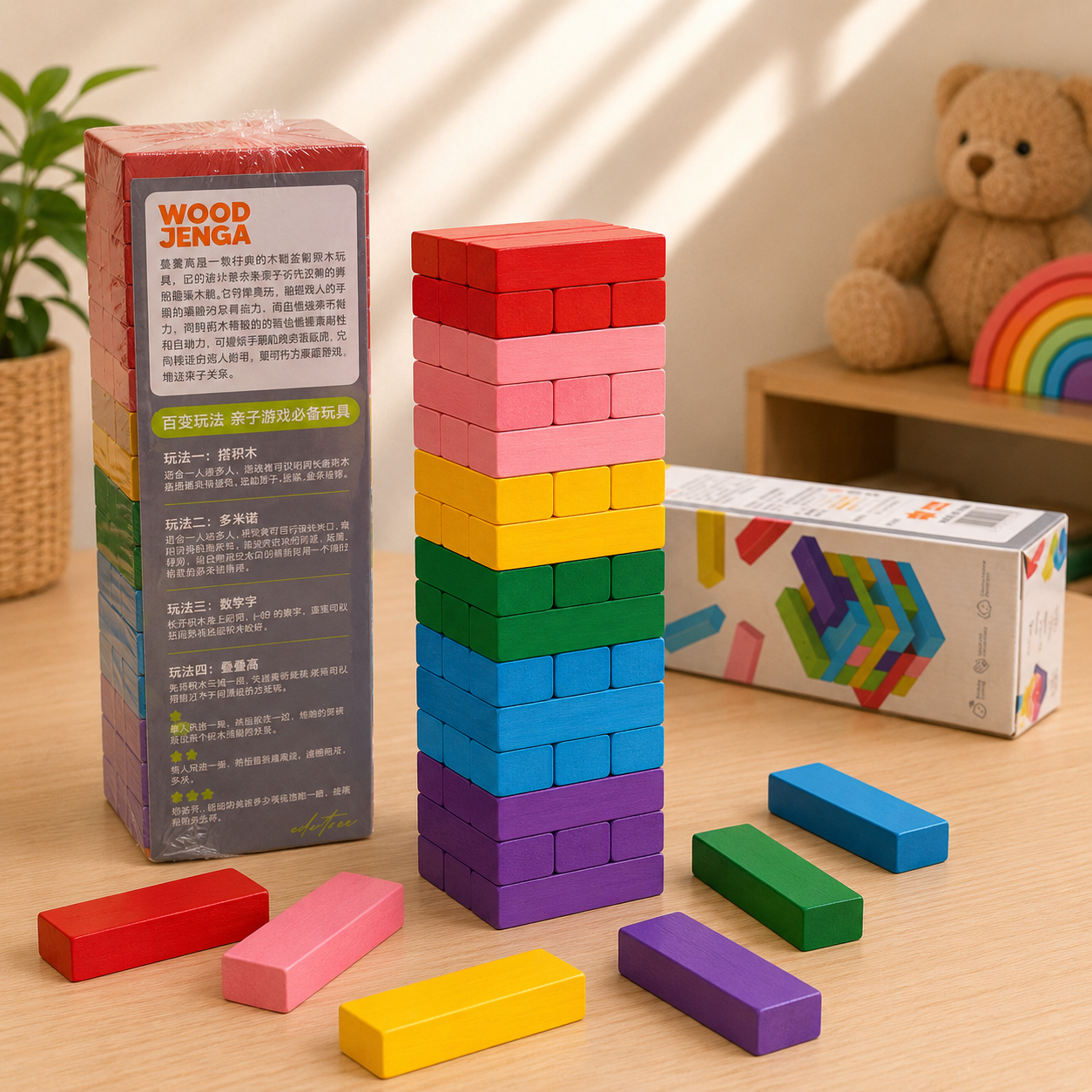 Colorful Wooden Tower Blocks